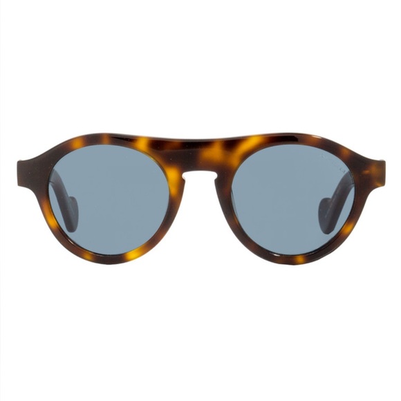 MONCLER DARK HAVANA/BLUE ROUND UNISEX SUNGLASSES ML 0039 - Picture 2 of 2